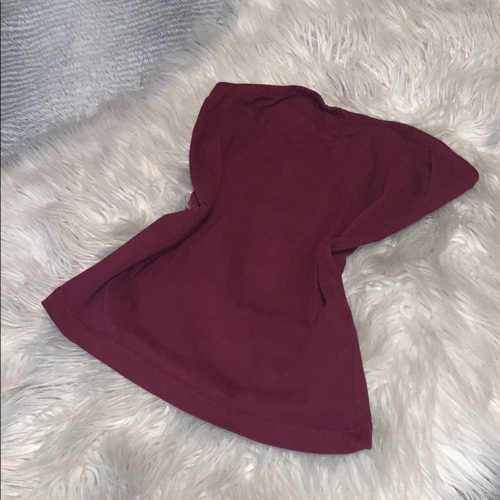 Fashion Nova Burgundy Maroon Fitted Tube Top Small